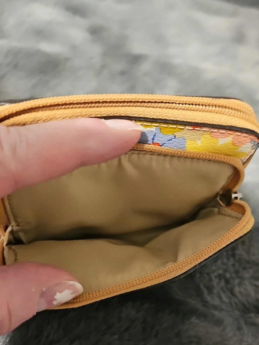 Coach Floral Zip Cosmetic Pouch in Pink, Blue, Yellow, Orange